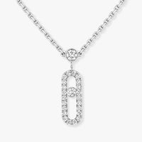 [Amore Jewelry]2 Rows Rose Gold Diamond Pave_ Necklace Move Uno