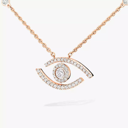 [Amore Jewelry]Pave_ Diamond Necklace Lucky Eye
