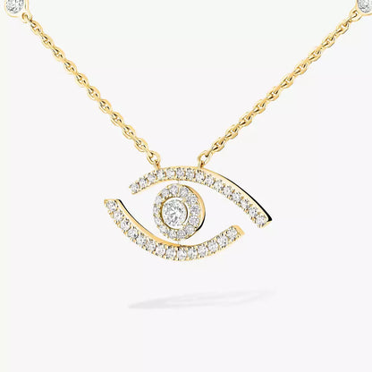 [Amore Jewelry]Pave_ Diamond Necklace Lucky Eye