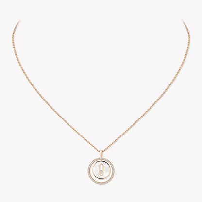 [Amore Jewelry]Lucky Move Diamond Necklace in Rose Gold and White Mother-of-Pearl