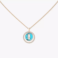 [Amore Jewelry]Lucky Move Diamond Necklace in Rose Gold and White Mother-of-Pearl