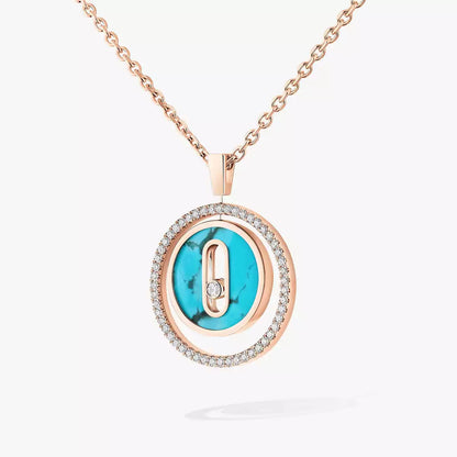 [Amore Jewelry]Lucky Move Diamond Necklace in Rose Gold and White Mother-of-Pearl
