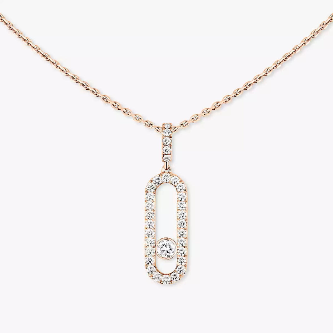 [Amore Jewelry]Move Uno Diamond Necklace in Rose Gold