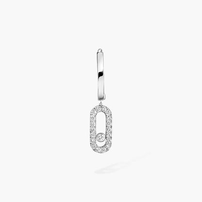 [Amore Jewelry]Move Uno Single Diamond Hoop Earring