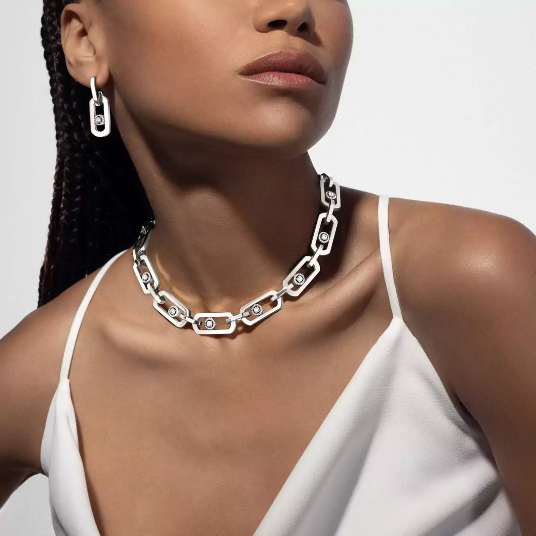[Amore Jewelry Jewelry]So Move XL Diamva3ond Pendant Earrings