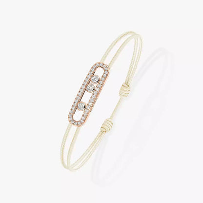 [Amore Jewelry]Messika Care(s) pink cord pavé bracelet