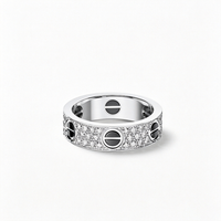 [Amore Jewelry]LOVE RING 5.5MM DIAMONDS PAVED CERAMIC