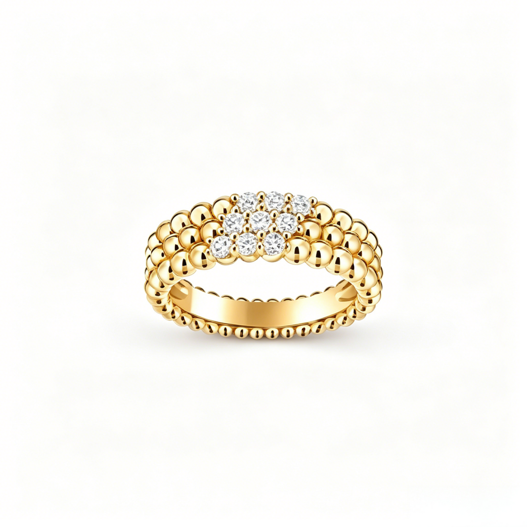 [Amore Jewelry] THREE-ROW DIAMOND RING