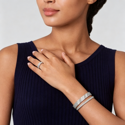 [Amore Jewelry] THREE-ROW DIAMOND RING