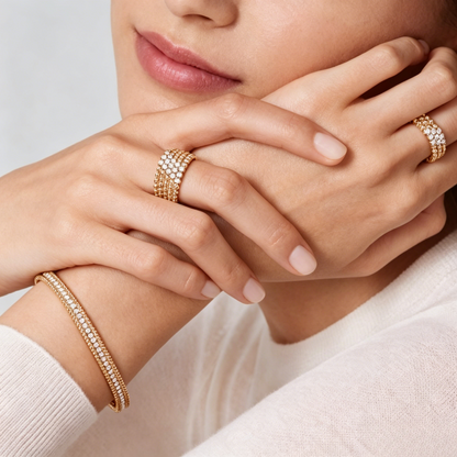 [Amore Jewelry] THREE-ROW DIAMOND RING
