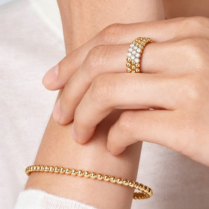 [Amore Jewelry] THREE-ROW DIAMOND RING