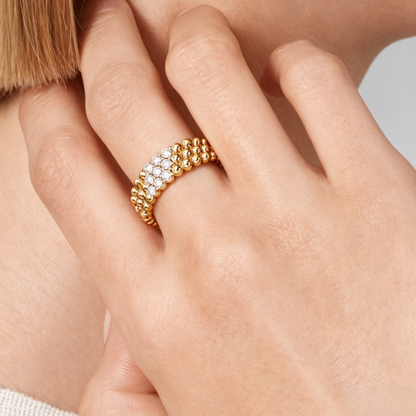 [Amore Jewelry] THREE-ROW DIAMOND RING