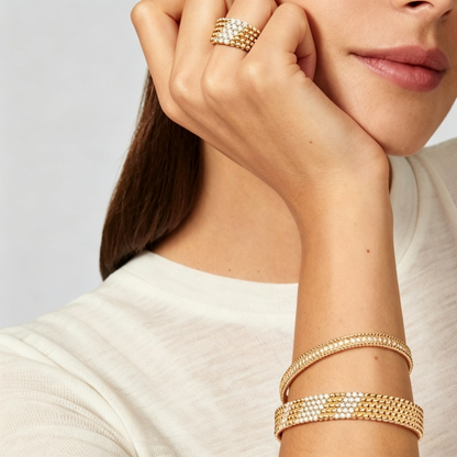 [Amore Jewelry]  FIVE-ROW DIAMOND BRACELET