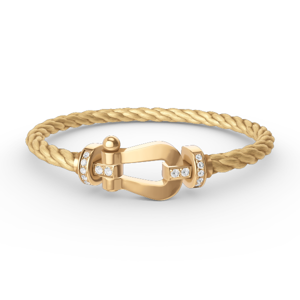 [Amore Jewelry]FORCE LARGE HORSESHOE HALF DIAMOND BRACELET GOLD