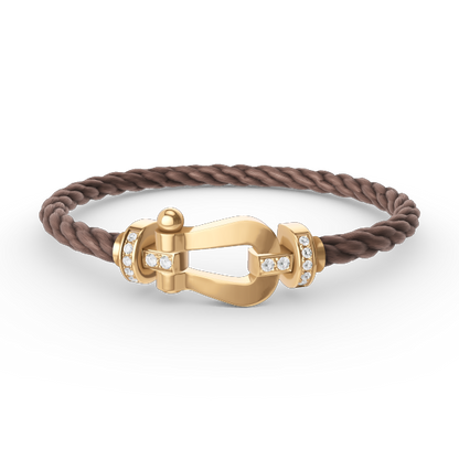 [Amore Jewelry]FORCE LARGE HORSESHOE HALF DIAMOND BRACELET GOLD