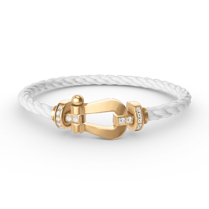 [Amore Jewelry]FORCE LARGE HORSESHOE HALF DIAMOND BRACELET GOLD