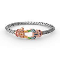 [Amore Jewelry]FORCE LARGE HORSESHOE  COLORED DIAMOND BRACELET ROSE GOLD