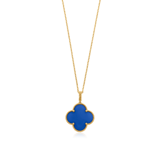 [Amore Jewelry]CLOVER 25MM NECKLACE TURQUOISE ROSE GOLD