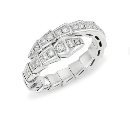[Amore Jewelry]SERPENTI RING SILVER DIAMOND PAVED 4MM