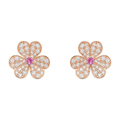 [Amore Jewelry]FRIVOLE PINK GOLD FLOWER DIAMOND EARRINGS