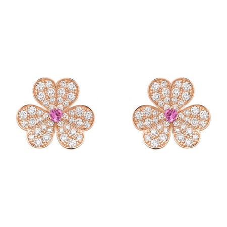 [Amore Jewelry]FRIVOLE PINK GOLD FLOWER DIAMOND EARRINGS