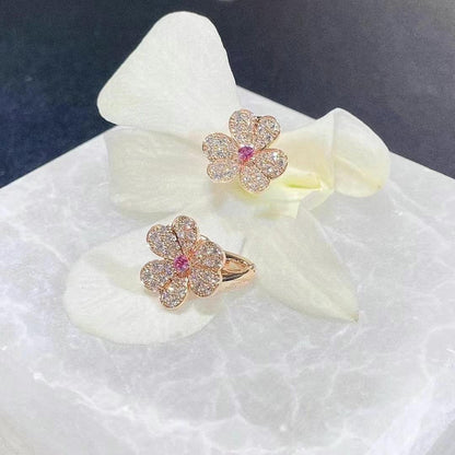 [Amore Jewelry]FRIVOLE PINK GOLD FLOWER DIAMOND EARRINGS
