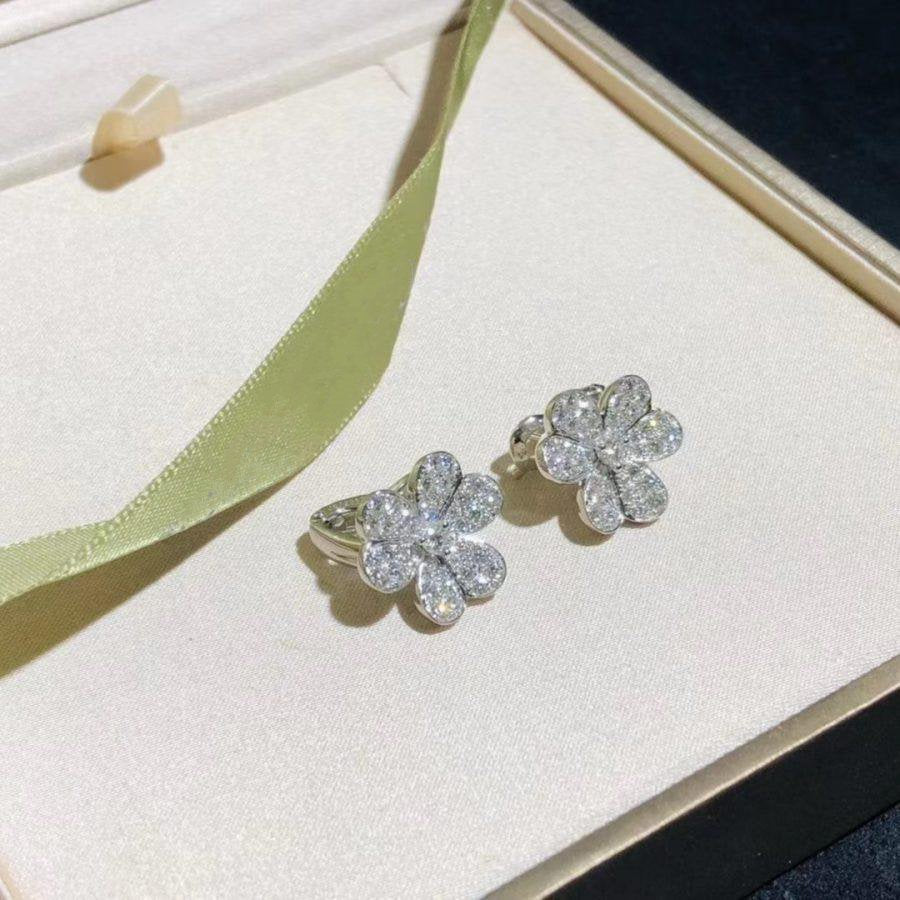[Amore Jewelry]FRIVOLE SILVER FLOWER DIAMOND EARRINGS