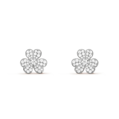 [Amore Jewelry]FRIVOLE SILVER FLOWER DIAMOND EARRINGS