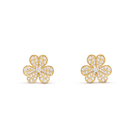 [Amore Jewelry]FRIVOLE GOLD FLOWER DIAMOND EARRINGS