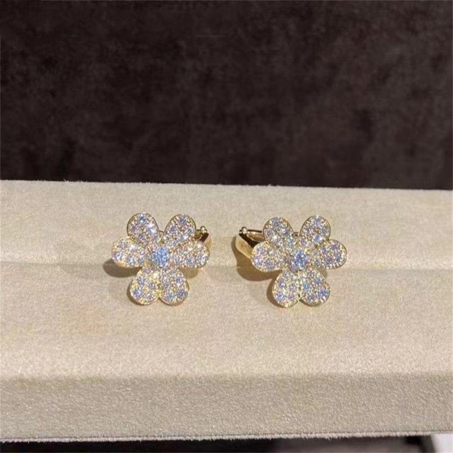 [Amore Jewelry]FRIVOLE GOLD FLOWER DIAMOND EARRINGS