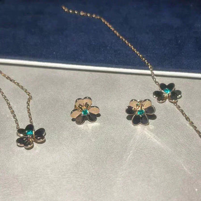 [Amore Jewelry]FRIVOLE  FLOWER MALACHITE EARRINGS