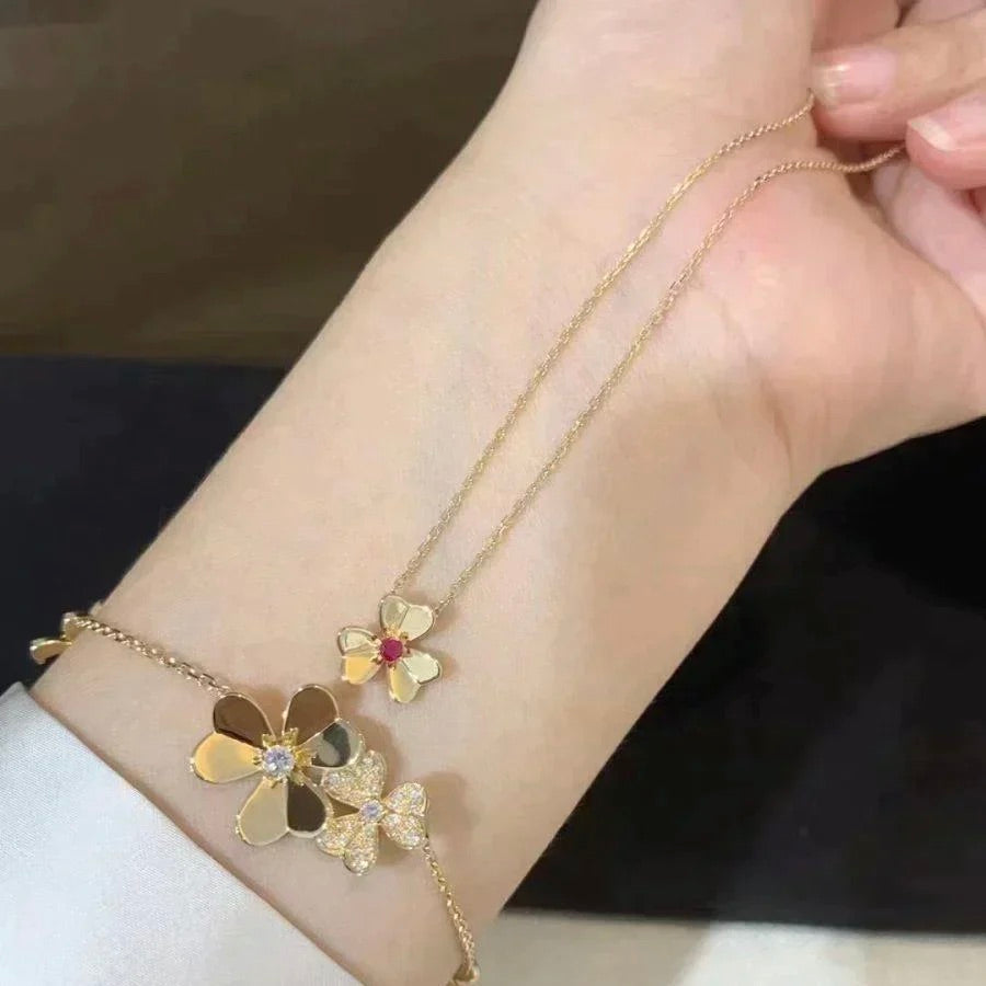 [Amore Jewelry]FRIVOLE GOLD FLOWER NECKLACE