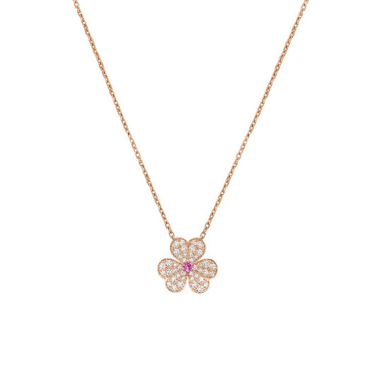 [Amore Jewelry]FRIVOLE ROSE GOLD FLOWER DIAMOND NECKLACE