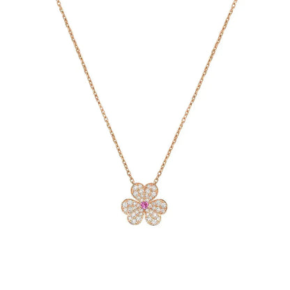 [Amore Jewelry]FRIVOLE ROSE GOLD FLOWER DIAMOND NECKLACE
