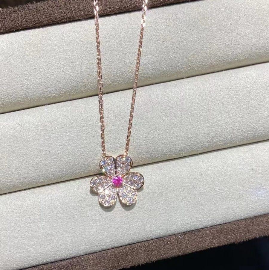 [Amore Jewelry]FRIVOLE ROSE GOLD FLOWER DIAMOND NECKLACE