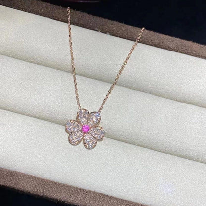 [Amore Jewelry]FRIVOLE ROSE GOLD FLOWER DIAMOND NECKLACE