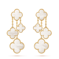 [Amore Jewelry]CLOVER EARRINGS WHITE MOP 4 MOTIFS GOLD
