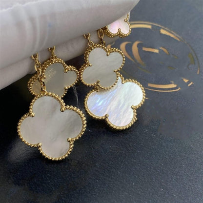 [Amore Jewelry]CLOVER EARRINGS WHITE MOP 4 MOTIFS GOLD