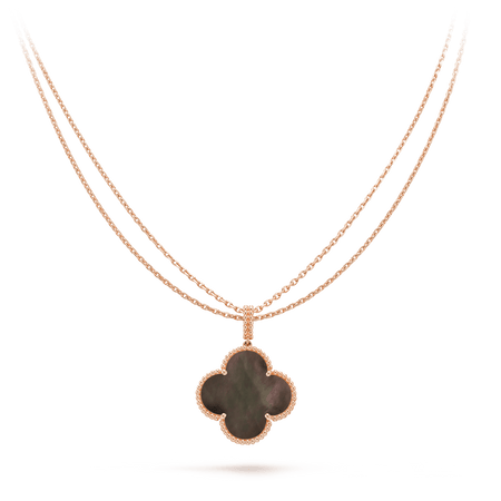 [Amore Jewelry]CLOVER 25MM GOLD DARK MOP BIG CLOVER NECKLACE