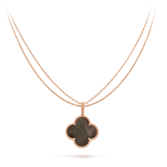[Amore Jewelry]CLOVER 25MM GOLD DARK MOP BIG CLOVER NECKLACE