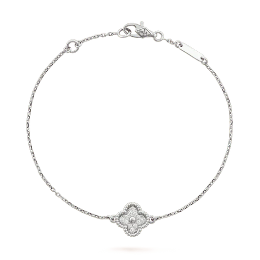 [Amore Jewelry]CLOVER  SINGLE FLOWER BRACELET SILVER