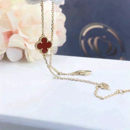 [Amore Jewelry]CLOVER  CARNELIAN SINGLE FLOWER BRACELET