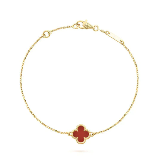 [Amore Jewelry]CLOVER  CARNELIAN SINGLE FLOWER BRACELET