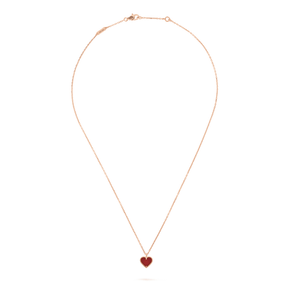 [Amore Jewelry]SWEET CLOVER CARNELIAN HEART NECKLACE