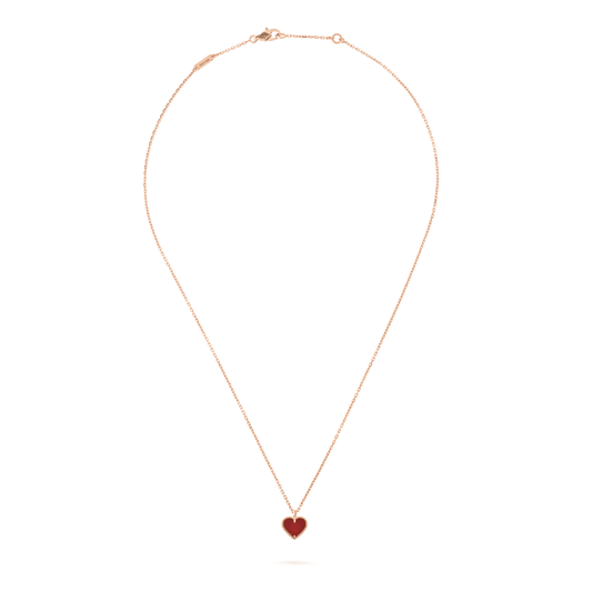 [Amore Jewelry]SWEET CLOVER CARNELIAN HEART NECKLACE