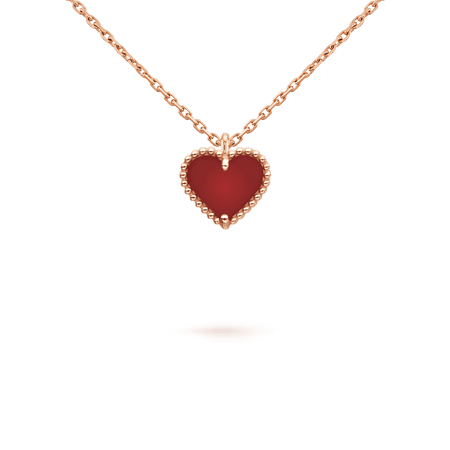 [Amore Jewelry]SWEET CLOVER CARNELIAN HEART NECKLACE