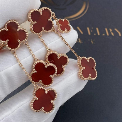 [Amore Jewelry]CLOVER EARRINGS CARNELIAN 4 MOTIFS PINK GOLD