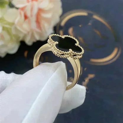 [Amore Jewelry]CLOVER ONYX RING