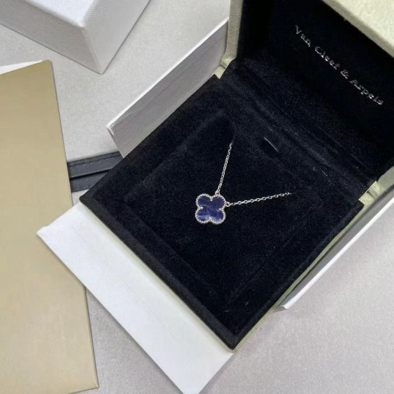 [Amore Jewelry]CLOVER 15MM PIETERSITE NECKLACE SILVER