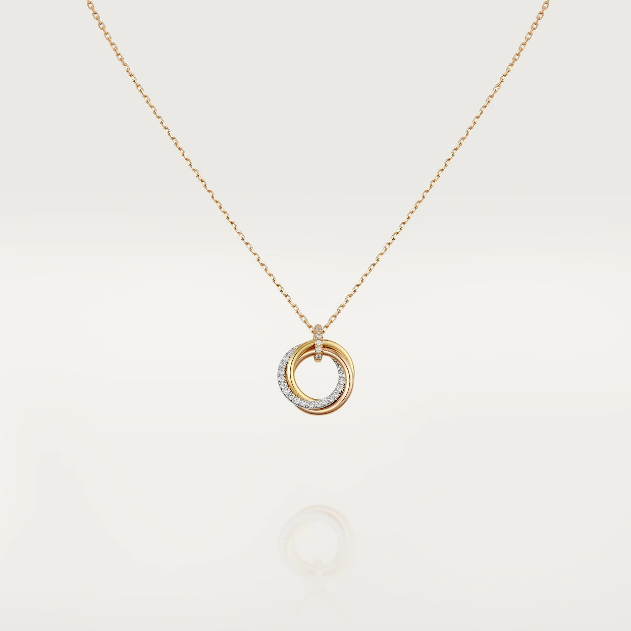 [Amore Jewelry]TRINITY NECKLACE SILVER GOLD PINK GOLD DIAMONDS